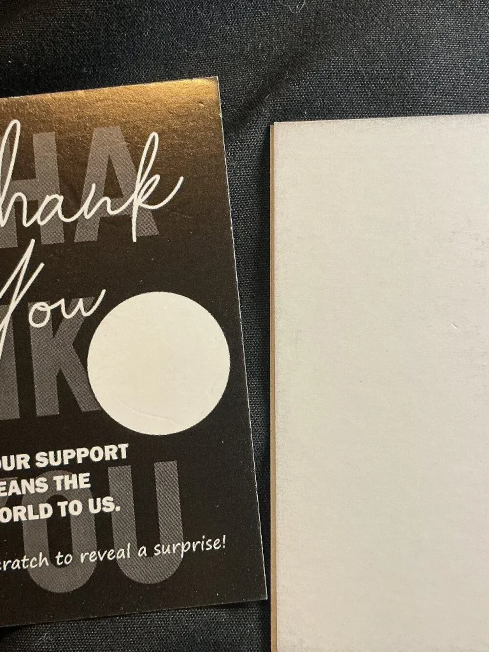 ★ 50 Black Thank You Scratch Off Discount Cards Small Business Inserts
